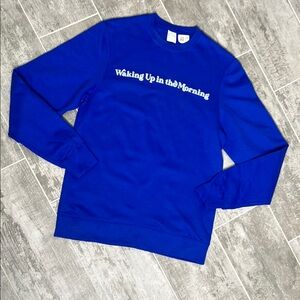 Unisex Blue Crewneck Graphic Sweatshirt